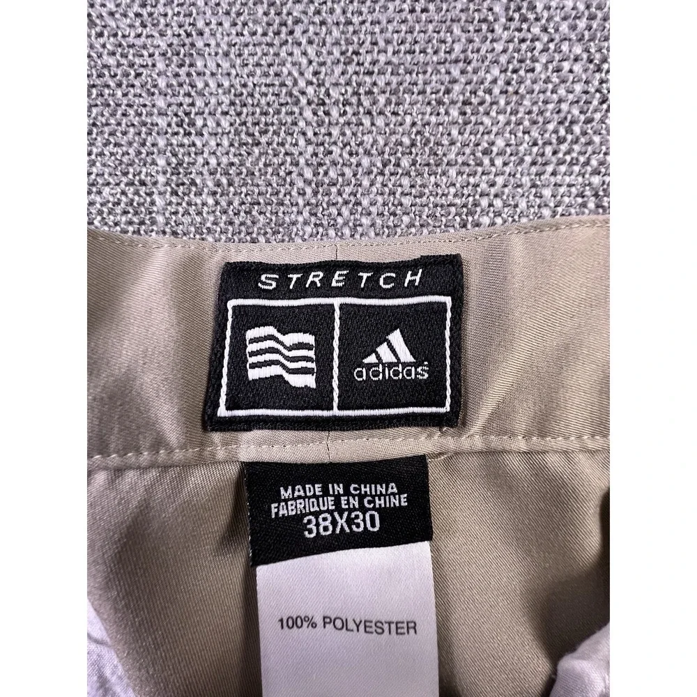 Adidas Golf Pants Men's 38x27 Beige Straight Stretch Chinos Casual Pockets